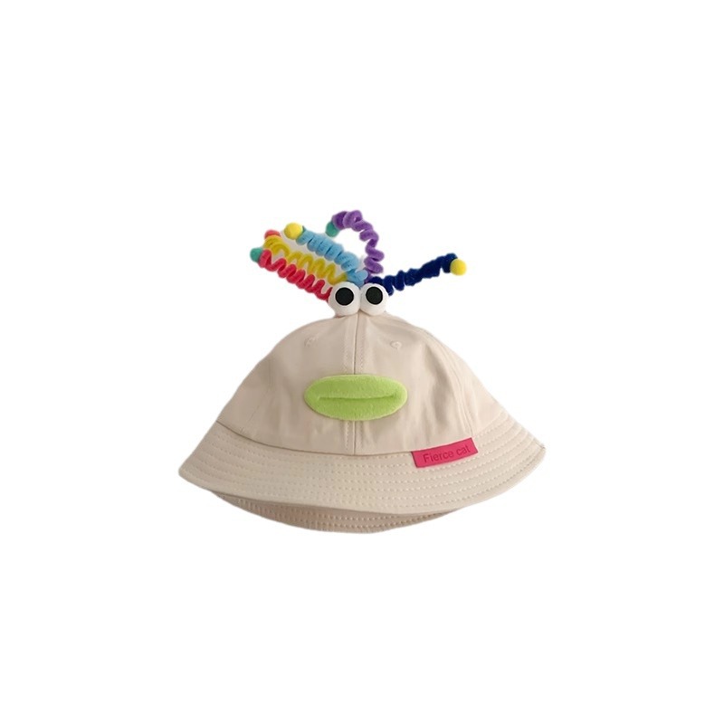 儿童帽子/遮阳帽/鸭舌帽儿童/儿童防晒帽/帽子夏天白底实物图