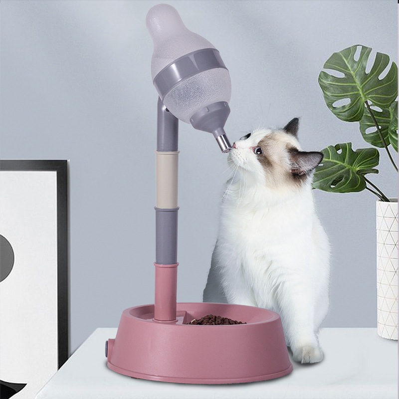猫饮水器自动宠物喂食器狗食盆猫喝水碗 跨境立式宠物水壶节节高详情图3