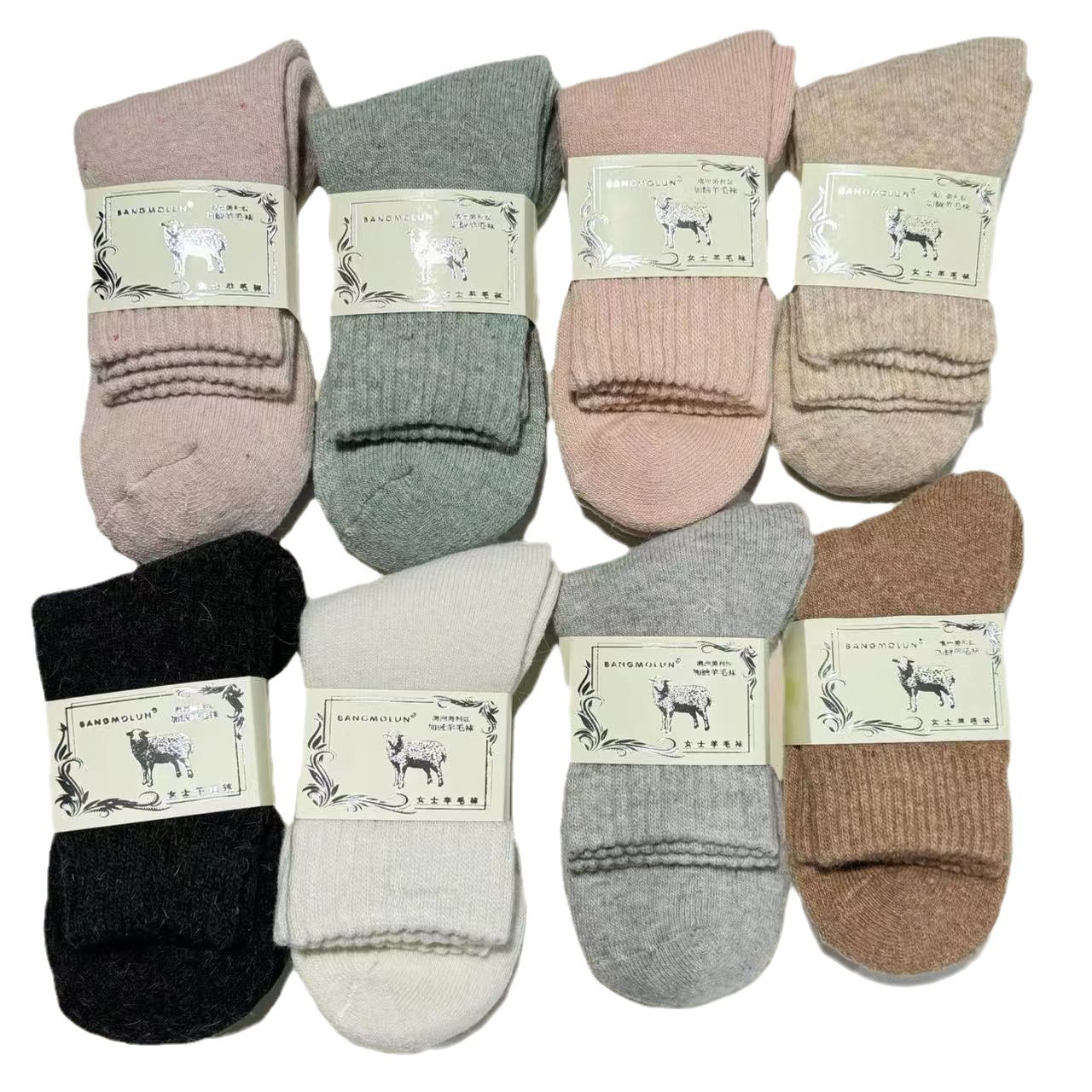 One-piece consignment of cashmere socks for women in autumn and winter, mid-calf socks with fleece and thickened wool postpartum socks for sleep warmth, and long floor socks for winter Item Picture