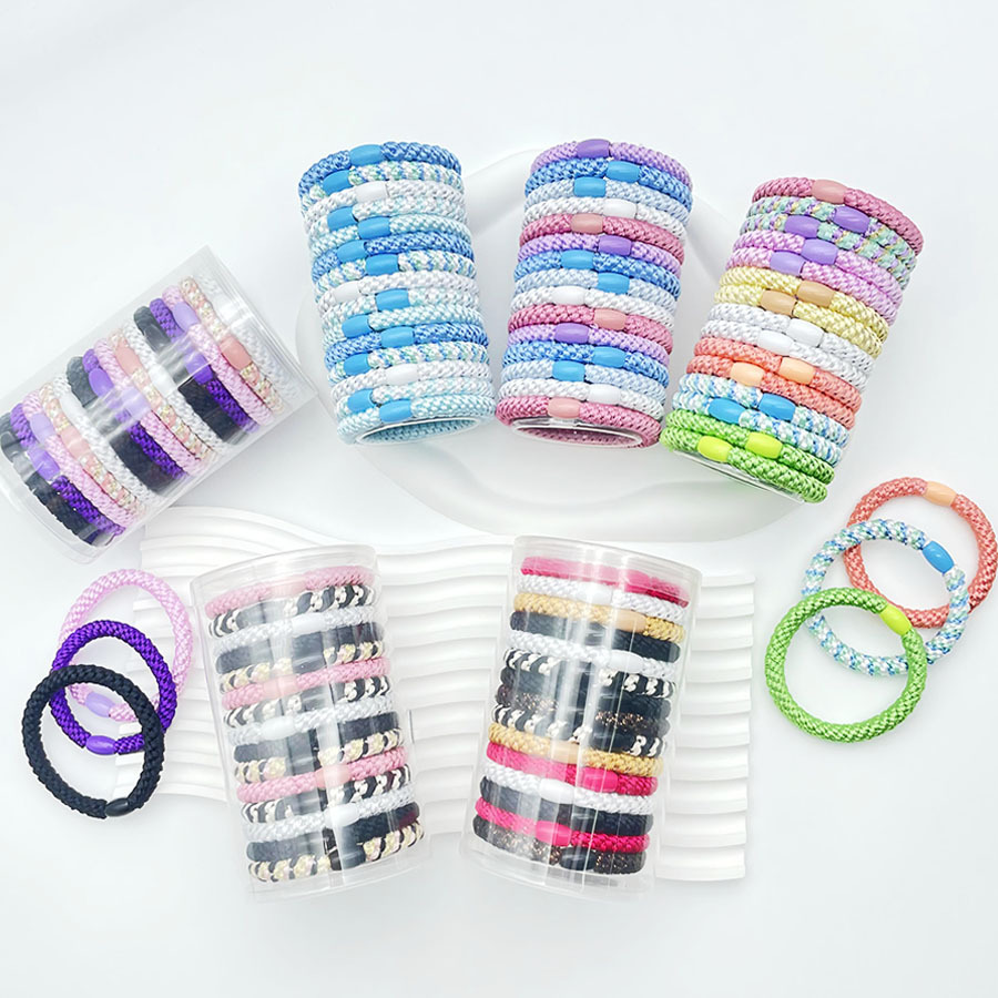 High-end elastic hair ties mixed with fashionable and high-end ponytail strings, 15 hair ties in a can, wholesale of hair bands and hair accessories