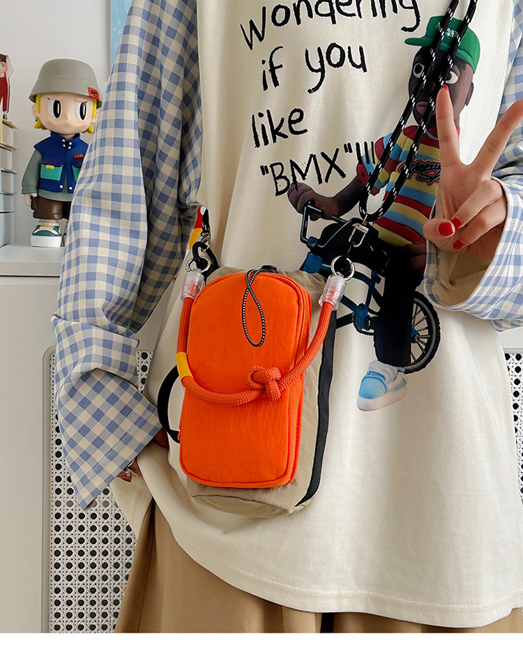 Spring 2025 new Orange fashionable and versatile portable phone bag, small bag, outdoor cycling single-shoulder crossbody bag, street style pic 13