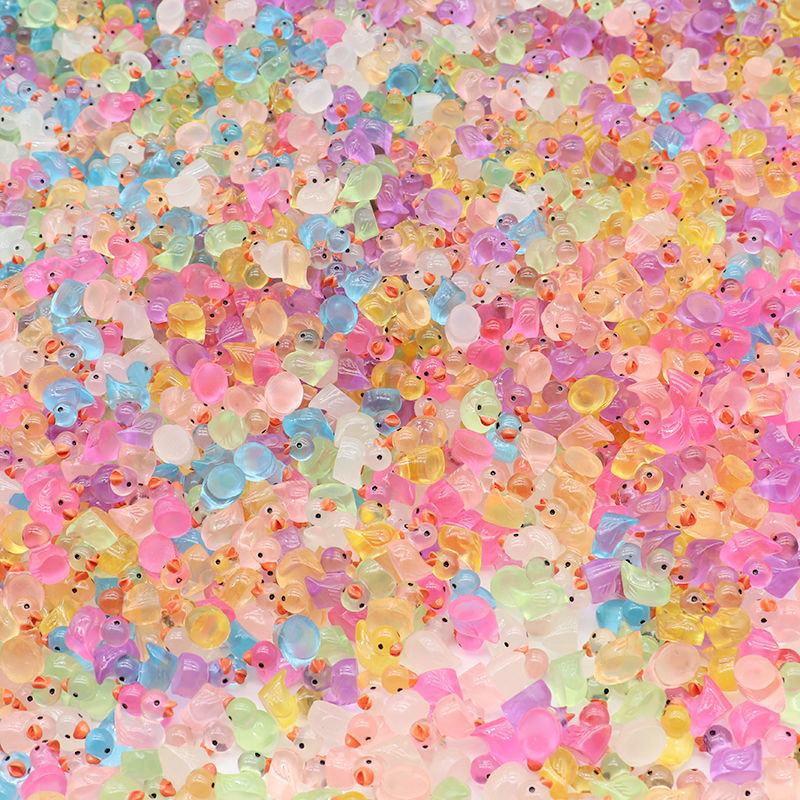 Cross-border resin luminous duck diy accessories, hair accessories, mini car creative micro-landscape ornaments details Picture