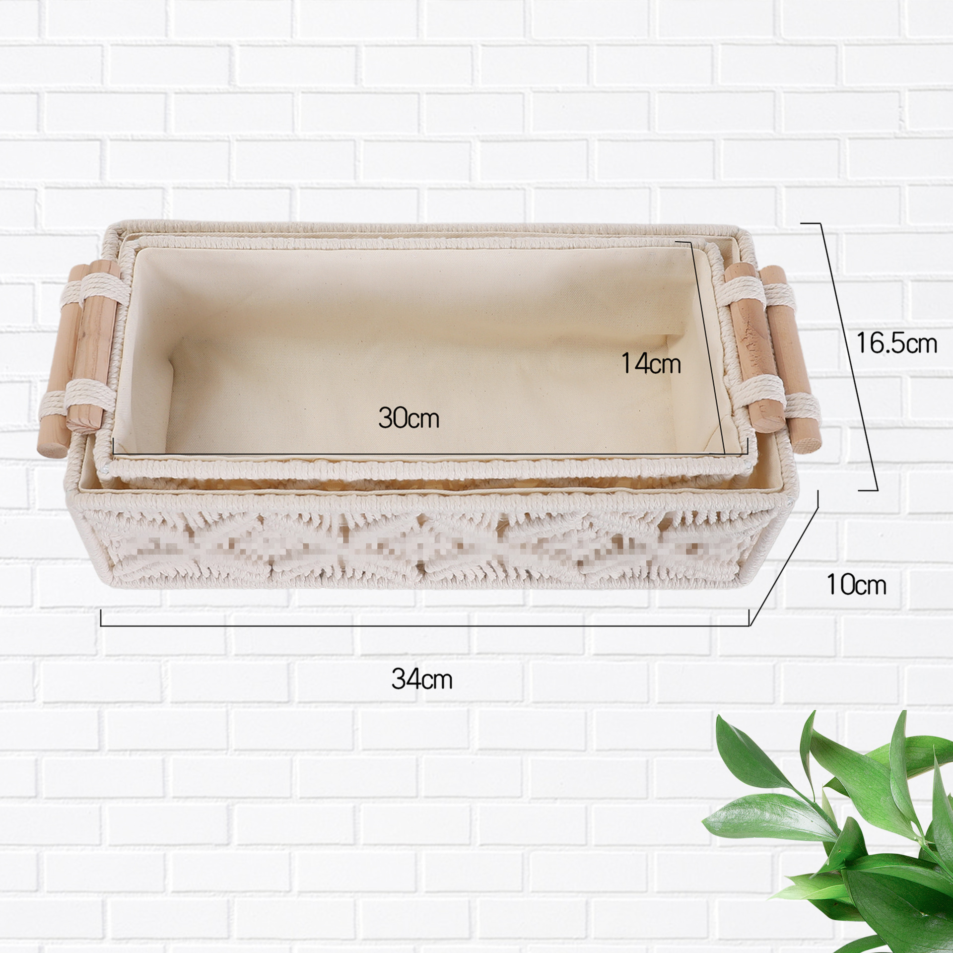 Cross-border European-style desktop storage box, Amazon convenient storage for room clutter, cotton rope, grey and miscellaneous woven storage box Specification image