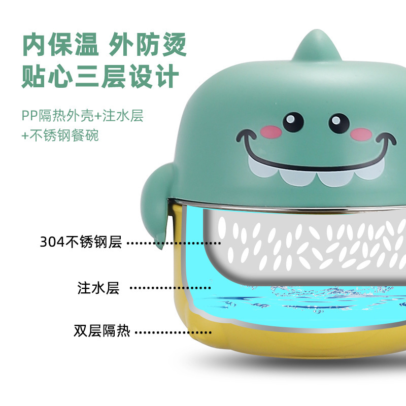 304 stainless steel children's bowl with water filling and insulation Item Picture