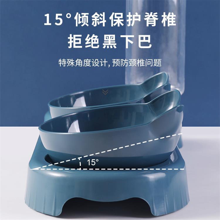 Cross-border cat and dog bowls, anti-tipping automatic water dispensers, combination food bowls, non-black chin pet bowls wholesale supplies Specification drawing