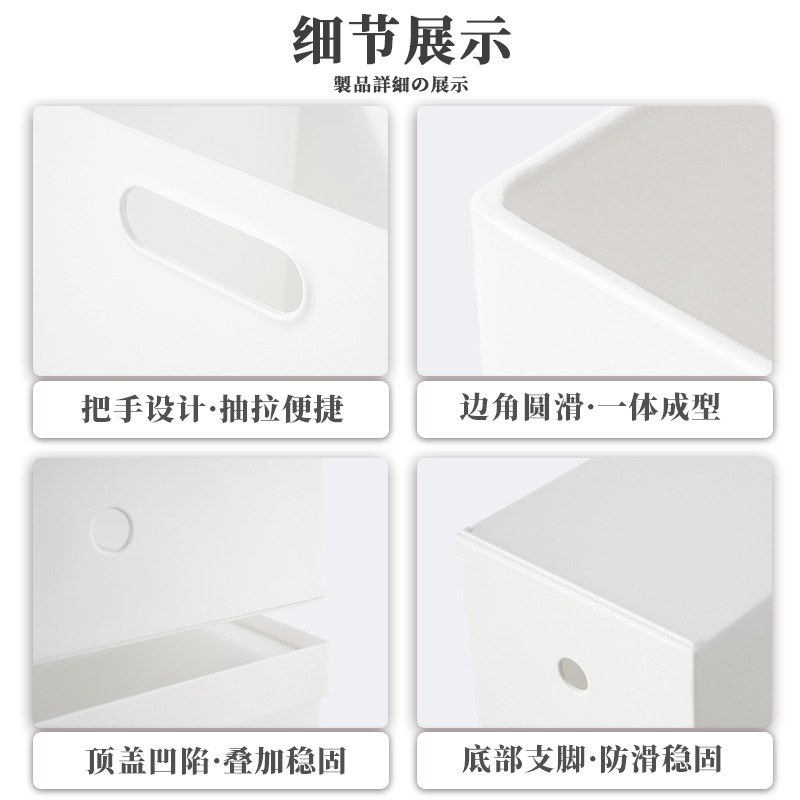 Custom Desktop File Storage Box Household Japanese-Style Clutter Organizer Plastic Storage Box Cabinet Snack Storage Box Application Scenario