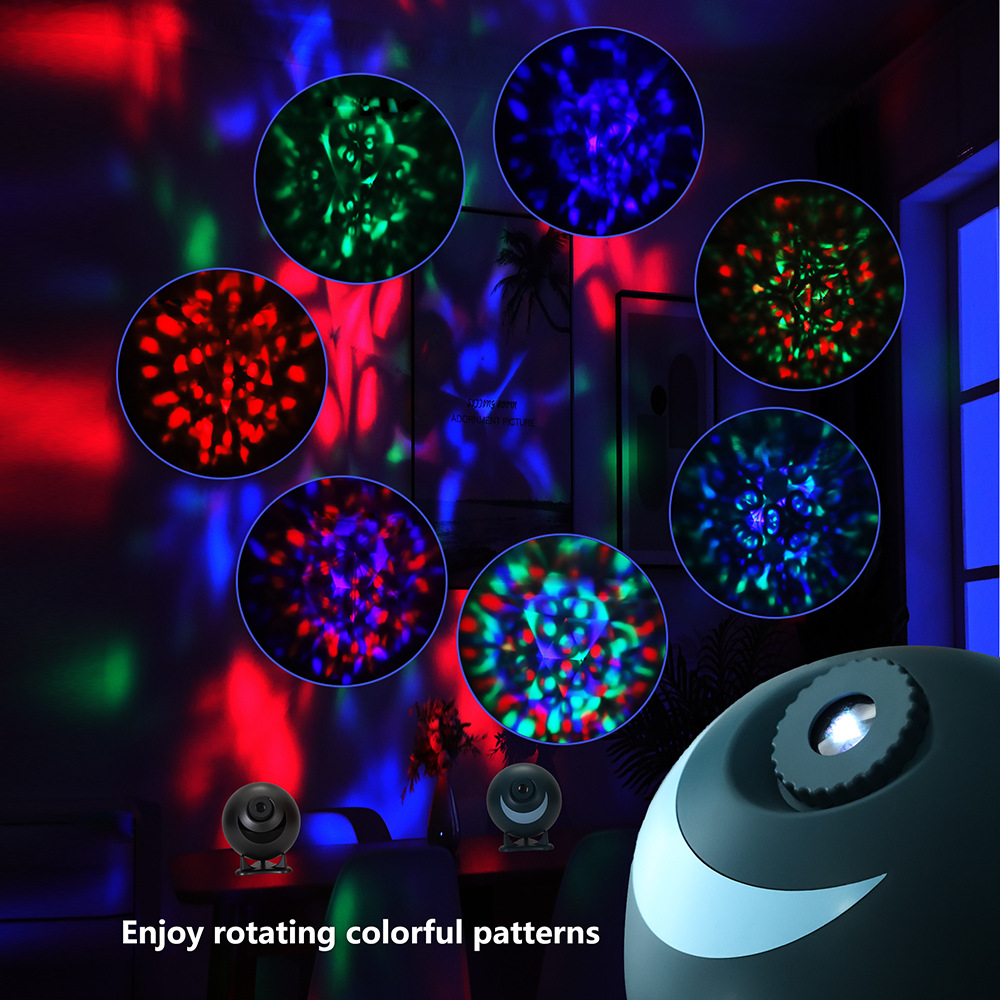 Cross-Border New Kaleidoscope Projection Lamp Colorful 3D Vision Led Laser Nebula Lamp Bedroom Led Projection Lamp details Picture