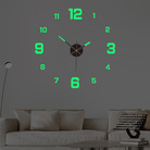 创意数字夜光时钟个性家用diy挂钟免打孔装饰墙贴钟表亚克力壁钟