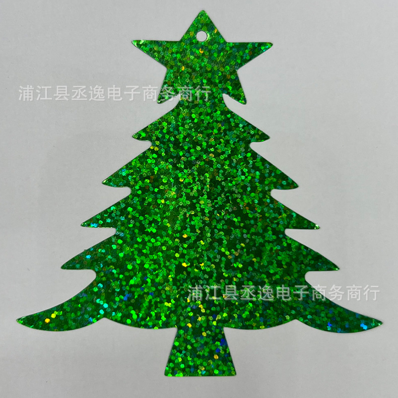 Cross-border new Christmas laser snowflake reindeer Christmas tree spiral hanging strips Party atmosphere decoration hanging ornaments Application Scenario