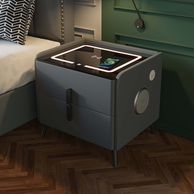 智能床头柜简/多功能无线充/网红储物柜细节图