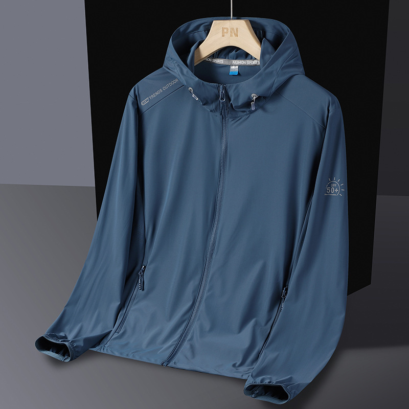 2025 New high-end men's sun-protective clothing, outdoor ice silk waterproof quick-drying clothing, UV-resistant breathable skin windbreaker Specification image