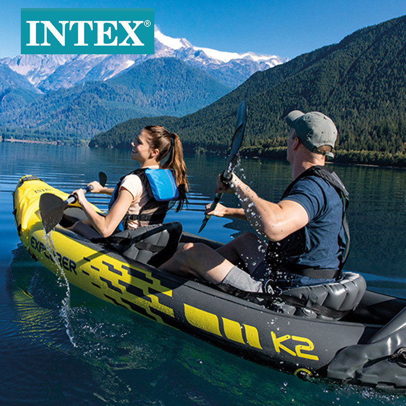 INTEX68307 Luxury Explorer Two-person Boat Set Inflatable Rubber Boat Double Charge Rafting Boat Kayak