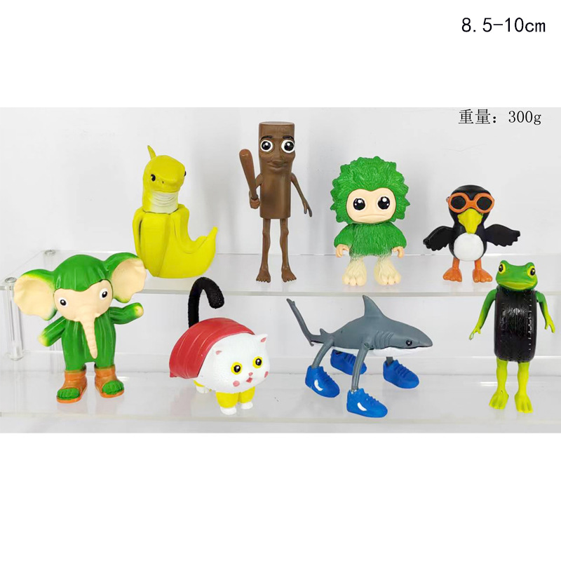 跨境新品穿鞋的鲨鱼公仔山海经系列手办通通通木棍人玩偶模型摆件手办模型详情图4