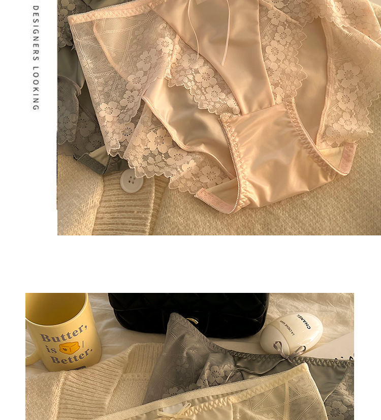 高腰大码女士内裤女胖MM200斤ins纯欲风包臀透气性感蕾丝边三角裤详情12