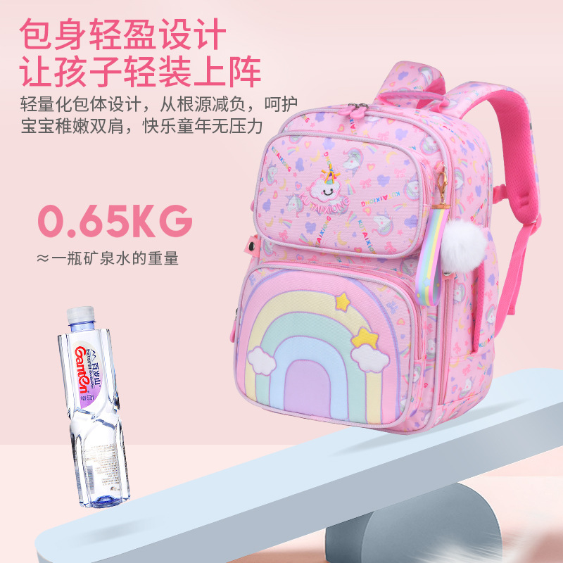 Wholesale of large-capacity backpacks for protecting the spine and reducing the burden for primary school students and children in grades one to three. Cute and lightweight backpacks for girls Application Scenario