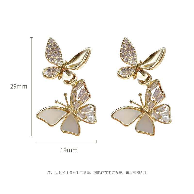 Obi new butterfly S925 Silver needle shell high-grade earrings wholesale fashion women's earrings independent packaging Item Picture