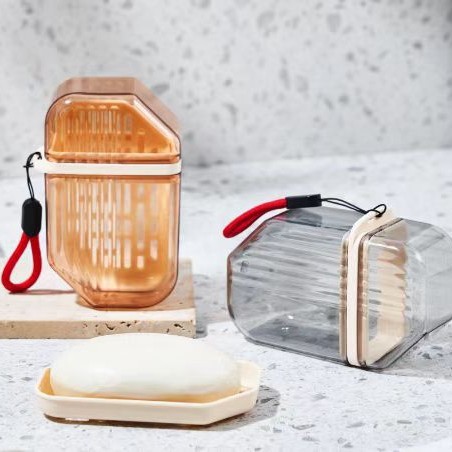 Draining fertilizer mini soap box, travel soap box, new soap box, portable lid transparent soap box full figure