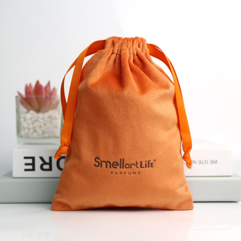 Hermes orange velvet bag, bag storage drawstring bag, jewelry packaging velvet bag, underwear dust-proof drawstring bag Specification image
