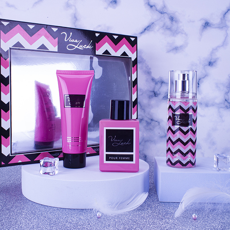 Cross-border brand women's perfume set, export Perfume, light fragrance, three-piece set, body spray wholesale
