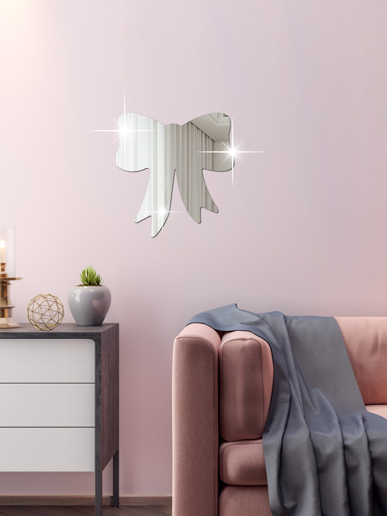 跨境镜面墙贴/1片蝴蝶结款细节图