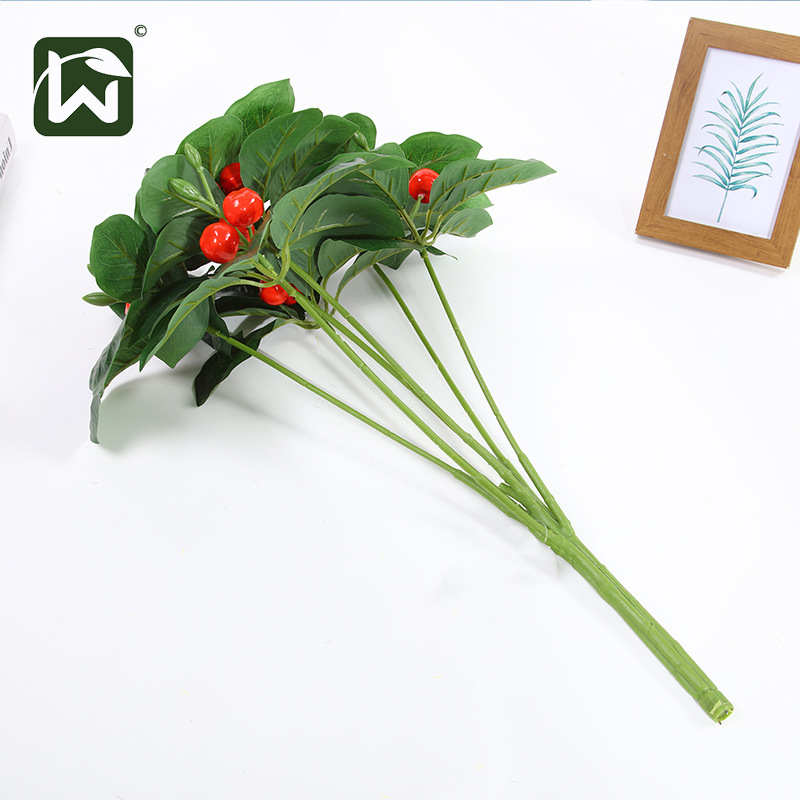 Wholesale of artificial green plants, "Prosperity Red Fruit" decorative plants, table flowers, engineering greening grass, and outdoor landscaping Application Scenario