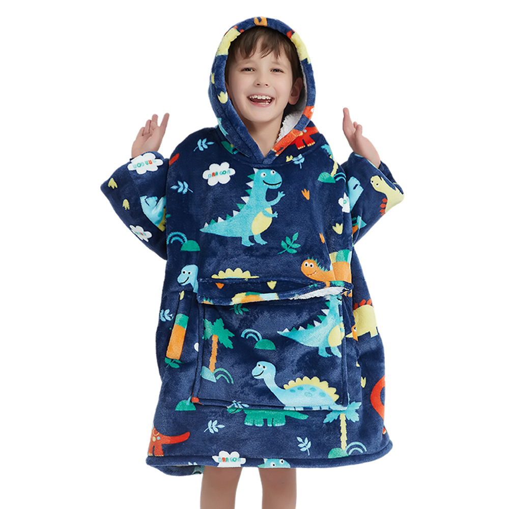 The new hoodie is thickened with a hood and a lazy blanket. It has a large pocket for children and is suitable for home and casual wear. It can be worn over long sleeves and is a cute home wear Item Picture