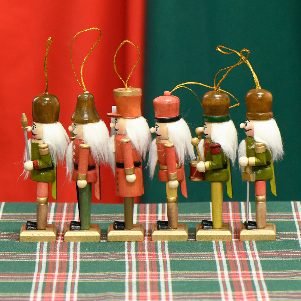 5in style, new product in stock, 13CM nutcracker dyed set, six decorative items, small ornaments, Christmas daily necessities details Picture