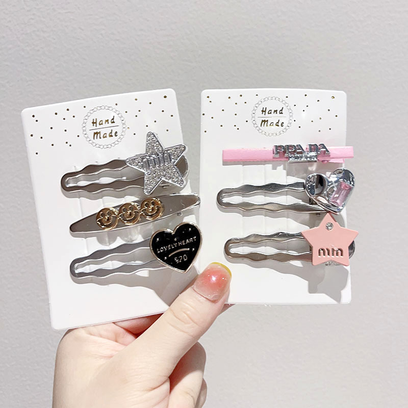 Star Hairpin Girl Side Bangs With Sweet Cool Hottie One Word Clip Student Headpiece Small Hairpin details Picture