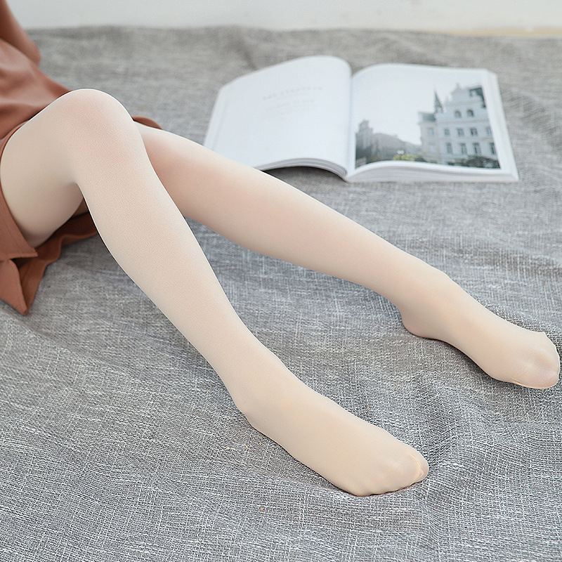 Spring and Summer thin 80D velvet children's dance socks, colorful girls' silk socks, plus-size ballet white pantyhose details Picture