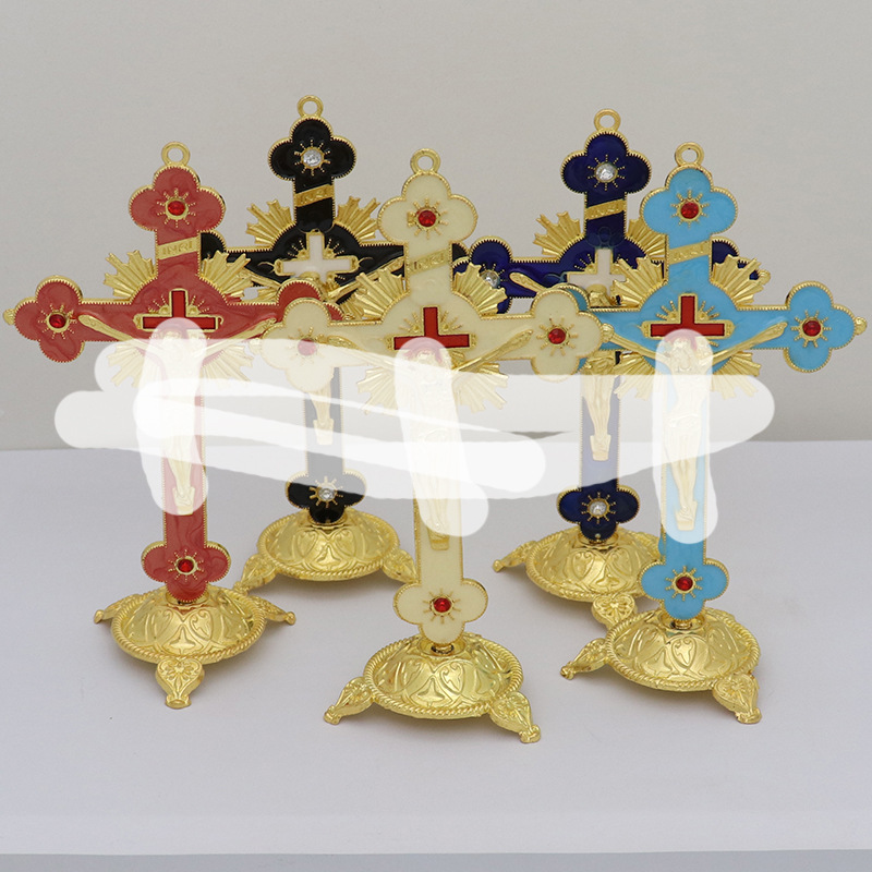 Cross Border Supply Table Decoration Office Home Decoration Alloy Accessories Dripping Oil Cross Decoration details Picture