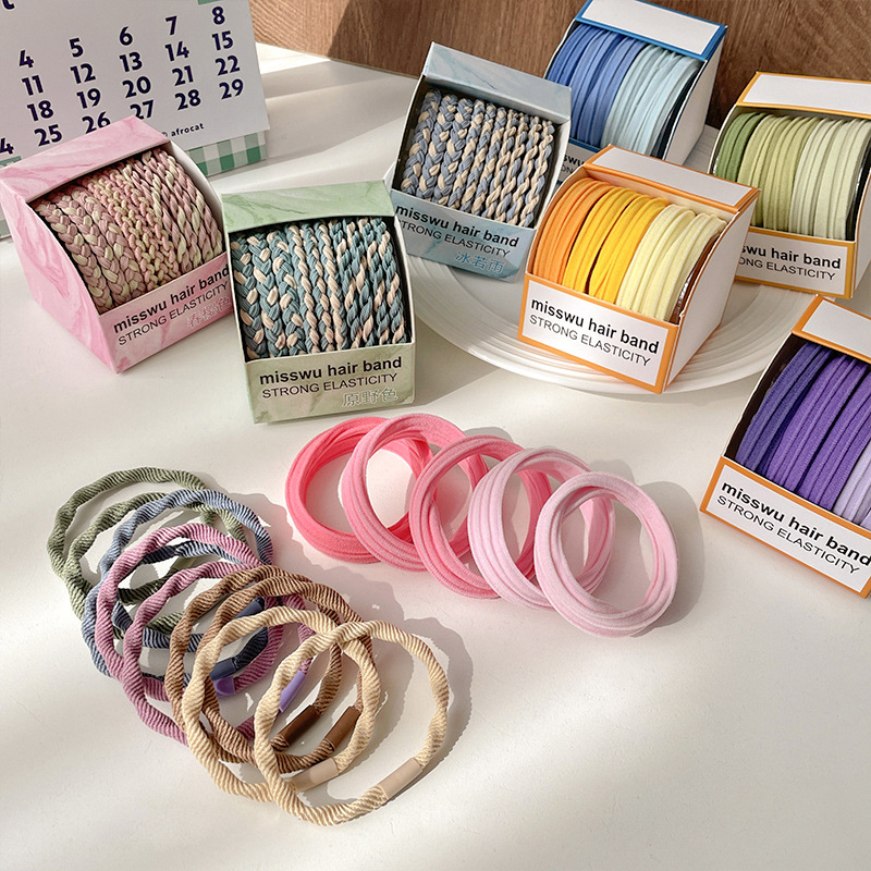 A simple and seamless rubber band tied high ponytail hair tie, a high-end female Internet celebrity hair tie, a new leather case headwear in 2025 details Picture