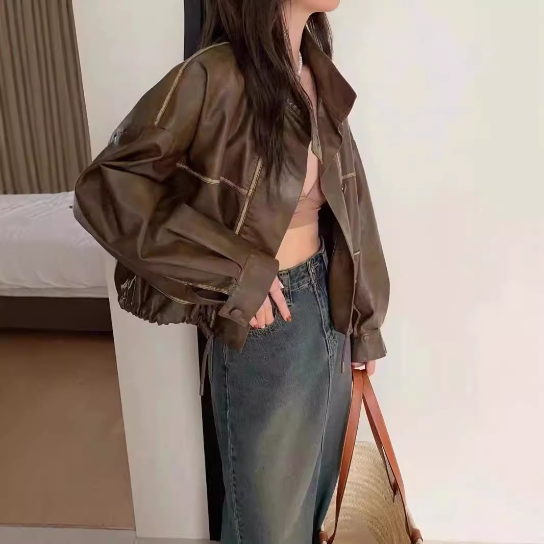 女装皮衣/皮裤/皮草鸭嘴扣/Jackets细节图