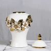 New ceramic electroplated decal golden general jar, European-style flower arrangement vase, handicraft display item, decorative storage jar details Picture