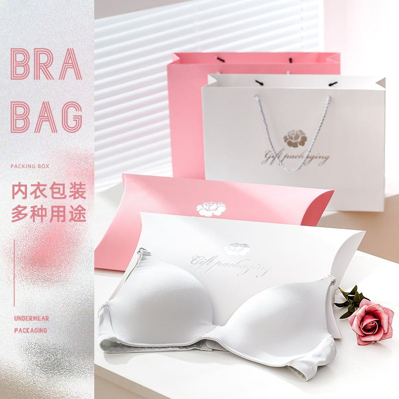 Custom Underwear Bra Packaging Box Silk Scarf Gift Box Scarf Color Box Carton Pillow Box Wholesale Replaceable Logo details Picture
