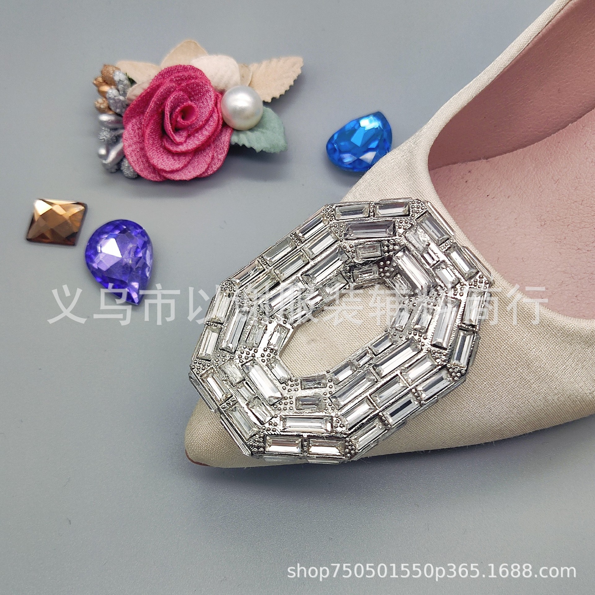 时尚女鞋金属鞋扣新娘婚鞋带钻鞋花高跟鞋五金装饰扣锌合金鞋配件