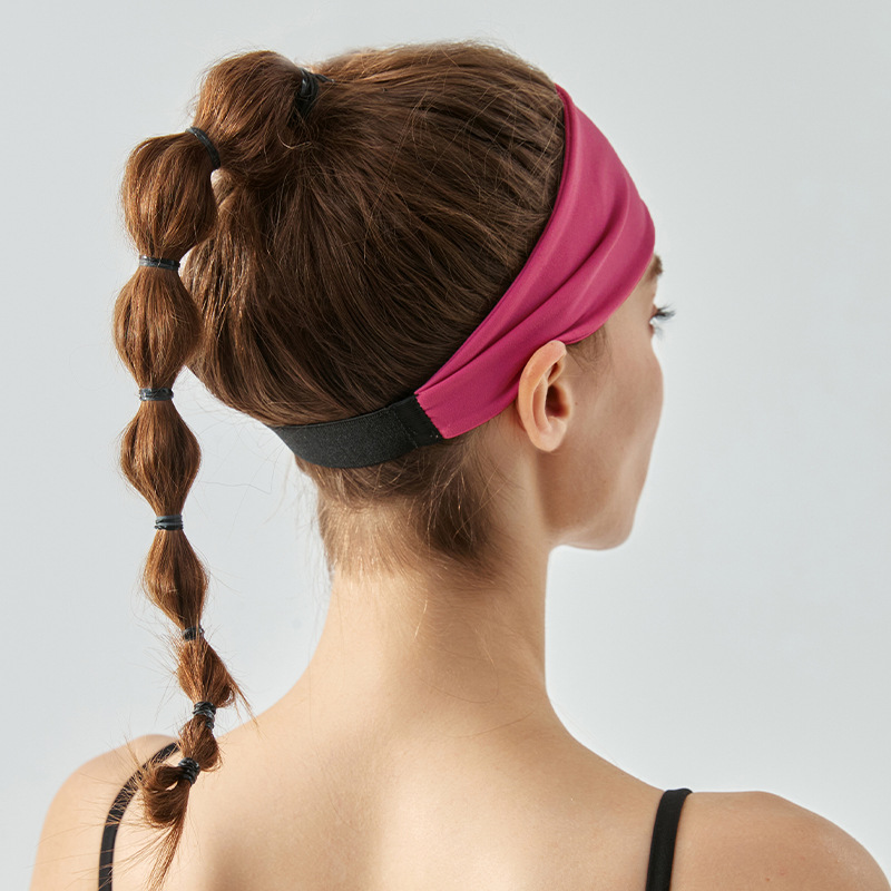 Ningbo Anjiu's new sports hair band for women, summer breathable and sweat-absorbing headband, fitness hair tie, running and sports headscarf for women Specification image