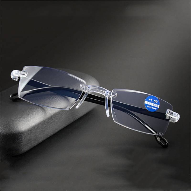 Resin anti-blue light reading glasses, anti-drop glasses, full-frame fashionable black reading glasses, 100 to 400 degrees