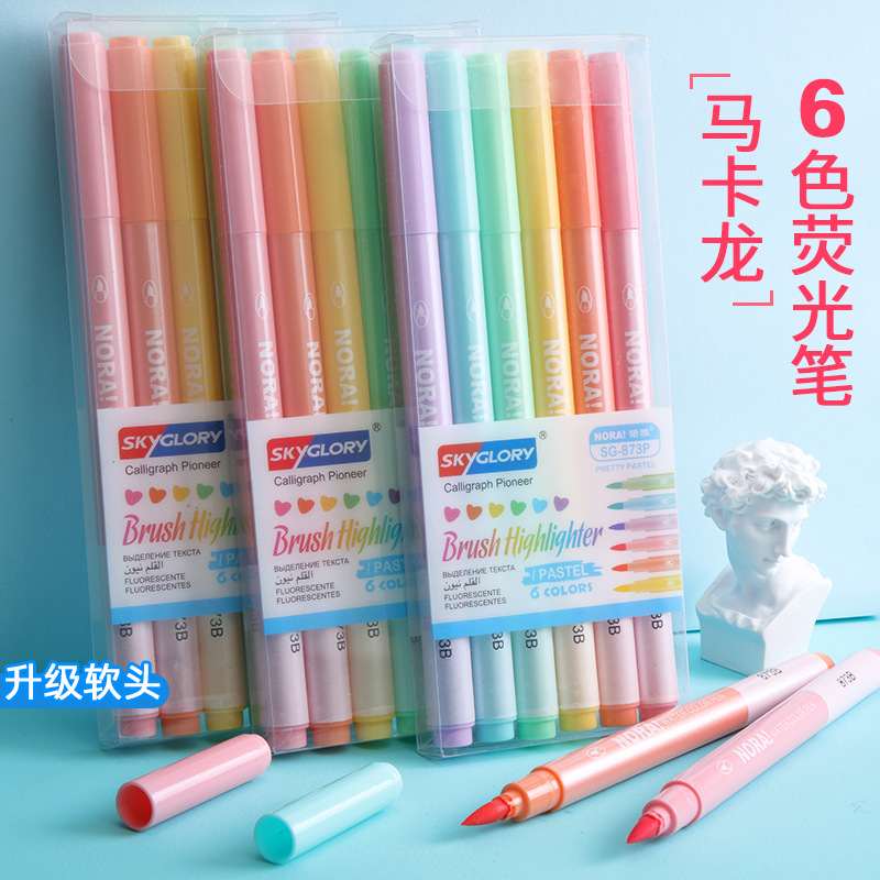 Wholesale of cross-border best-selling large-capacity highlighters, eye-protecting marker pens, and multi-color special student cartoon highlighters