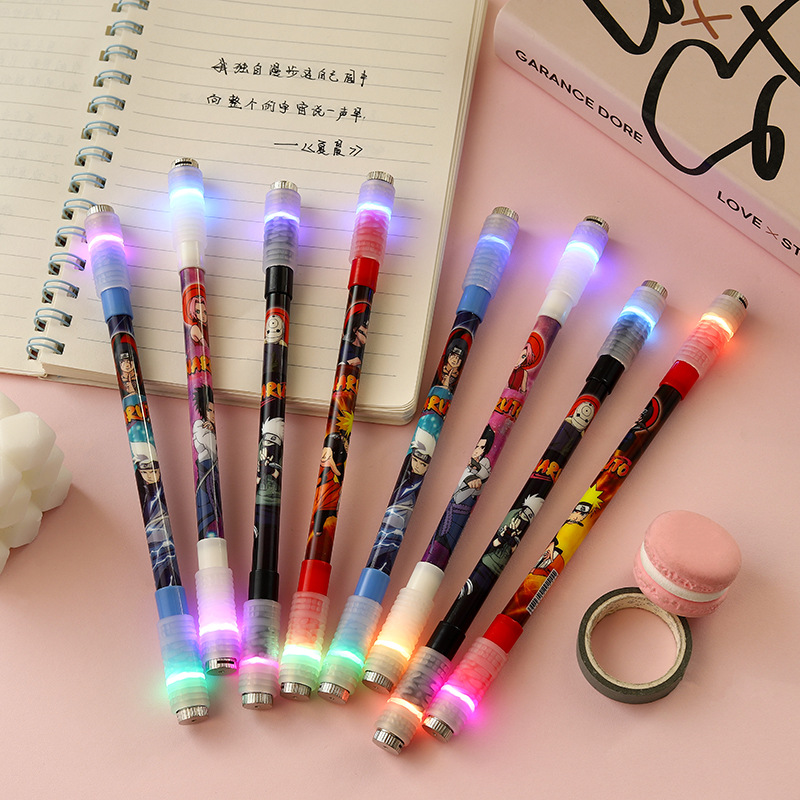 Yqiduo Cartoon Cartoon Light Up Revolving Pen Special Pen Personality Relief Gift Pen Neutral Pen Student Stationery