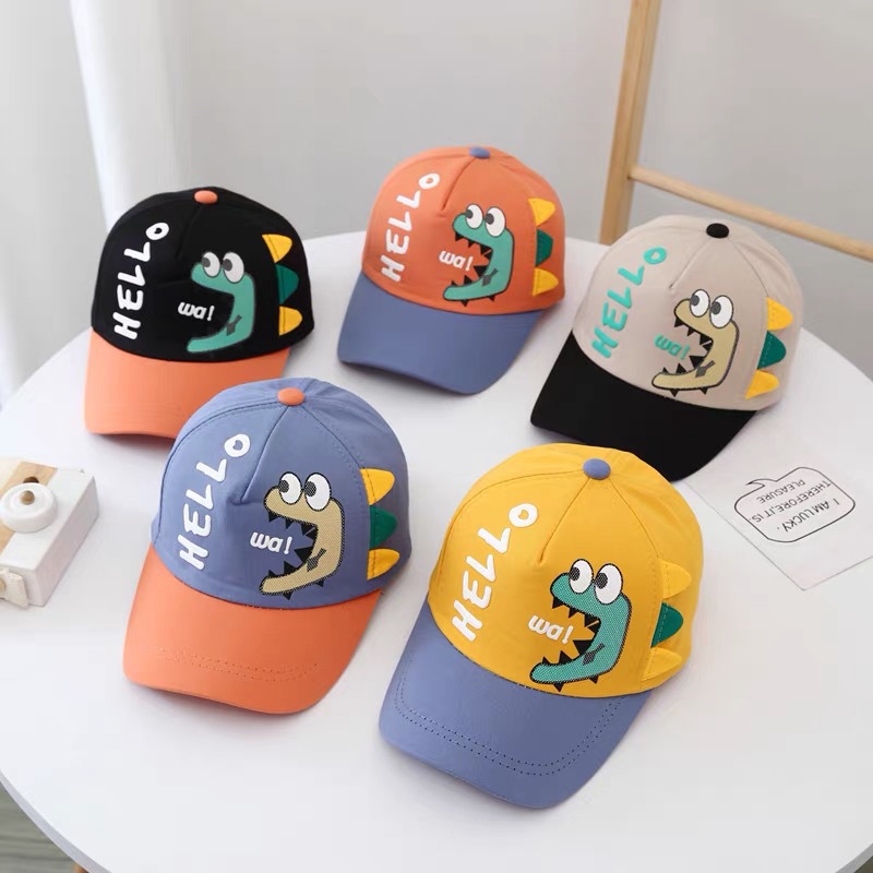 Cartoon Cartoon Dinosaur English Embroidered Children's Baseball Cap Cute Casual Spring Summer Cap Spot Children's Cap