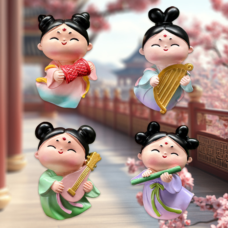 国潮原创西安唐朝仕女冰箱贴2024新款古风旅游纪念品装饰家居饰品礼物