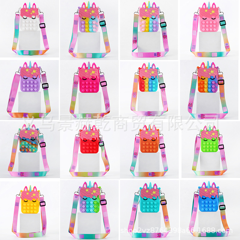 Cross-Border New Rodent Control Pioneer Fashion Bag Fingertip Pressure Relief Bubble Music Silicone Crossbody Bag Toy Item Picture