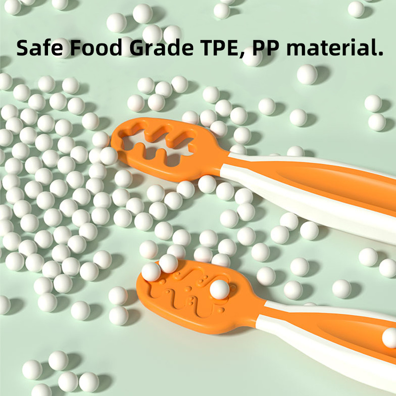 Baby food spoons, a dual-purpose set of baby fruit puree and rice paste spoons Specification drawing