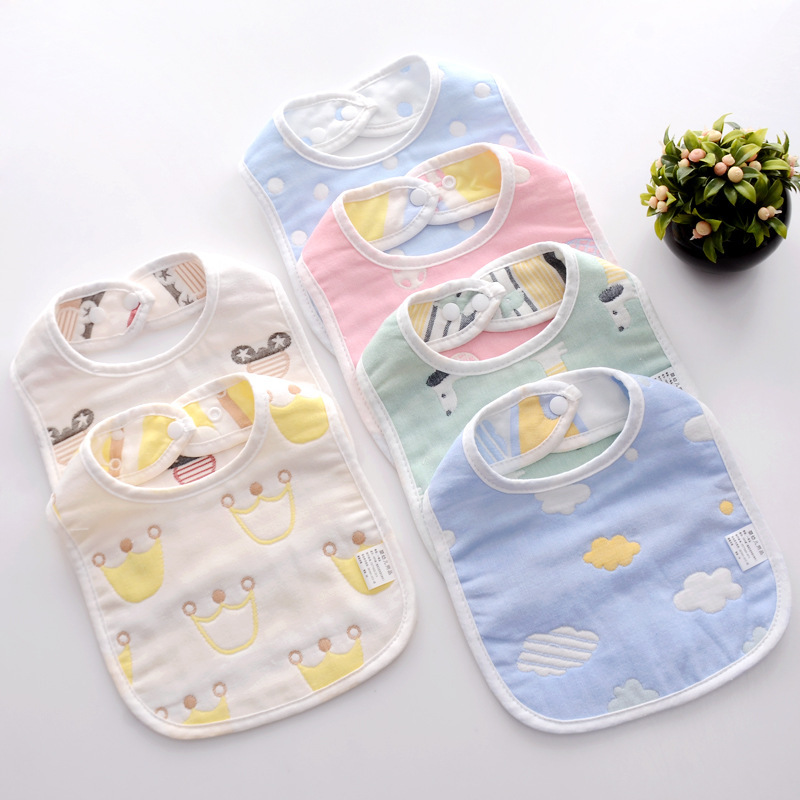 U-shaped baby six-layer good cotton gauze newborn bib, absorbent saliva towel, baby eating bib wholesale 6 details Picture