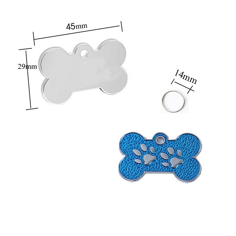 The manufacturer has a new type of zinc alloy bone pendant for pets in stock. It supports diy engraving of pet identity tags Specification image