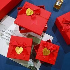 现货红色礼品盒结婚喜糖伴手礼盒子化妆品口红礼盒天地盖空盒批发（来店面议）