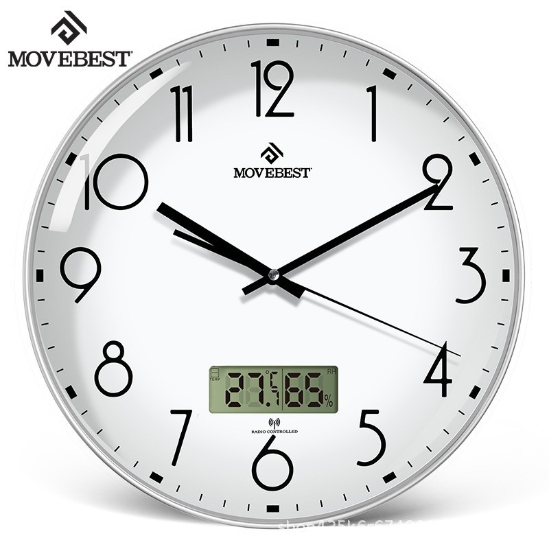 12-inch living room wall clock, simple and elegant household plastic clock, silent quartz clock, wall watch, Nordic light luxury wall clock Item Picture