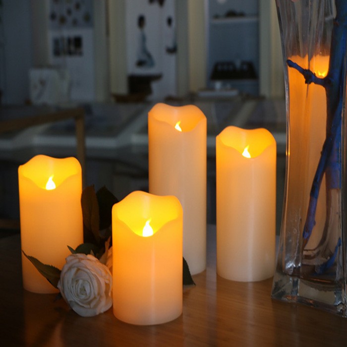 Plastic Tears Led Electronic Candle Light Simulation Fake Candle Fixed Flame Wedding Decoration Confession Bar Diameter 5