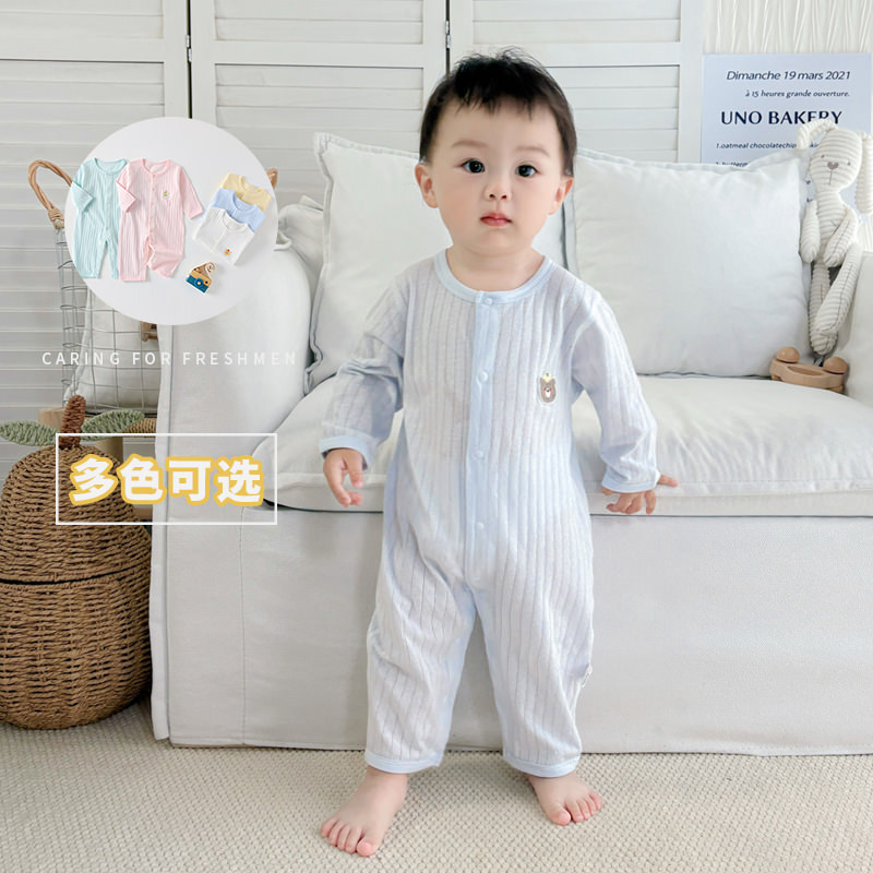 Baby summer clothes, newborn one-piece suits, thin pure cotton Class a boneless air-conditioned suits, clothes for babies aged 0-3