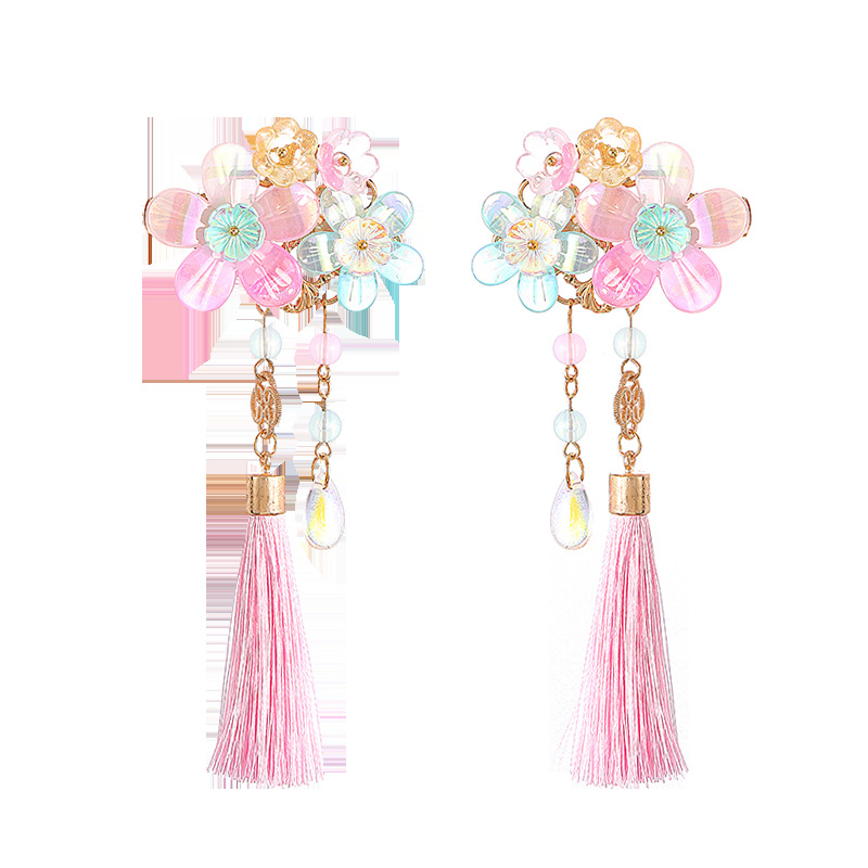 Princess Children Antique Hair Accessories Fringe Rabbit Retro Baby Hair Clip Chinese Style Hanfu Antique Ribbon Clip Item Picture